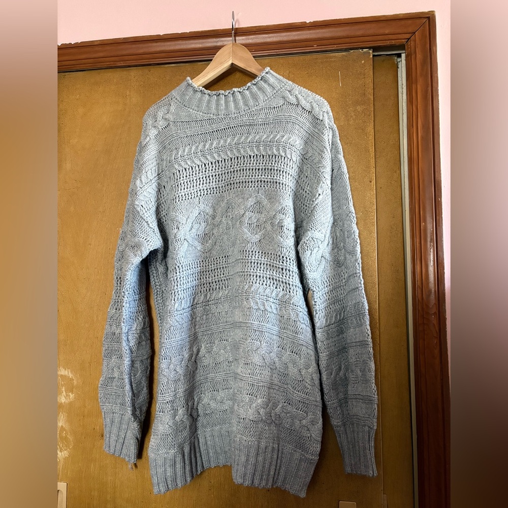 Simplee Apparel Grey Mock neck Sweater Tunic